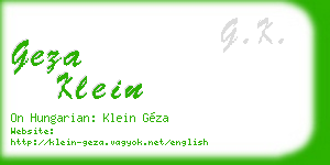 geza klein business card